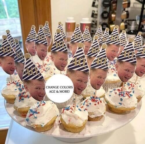 Cupcakes can be decorated with photo