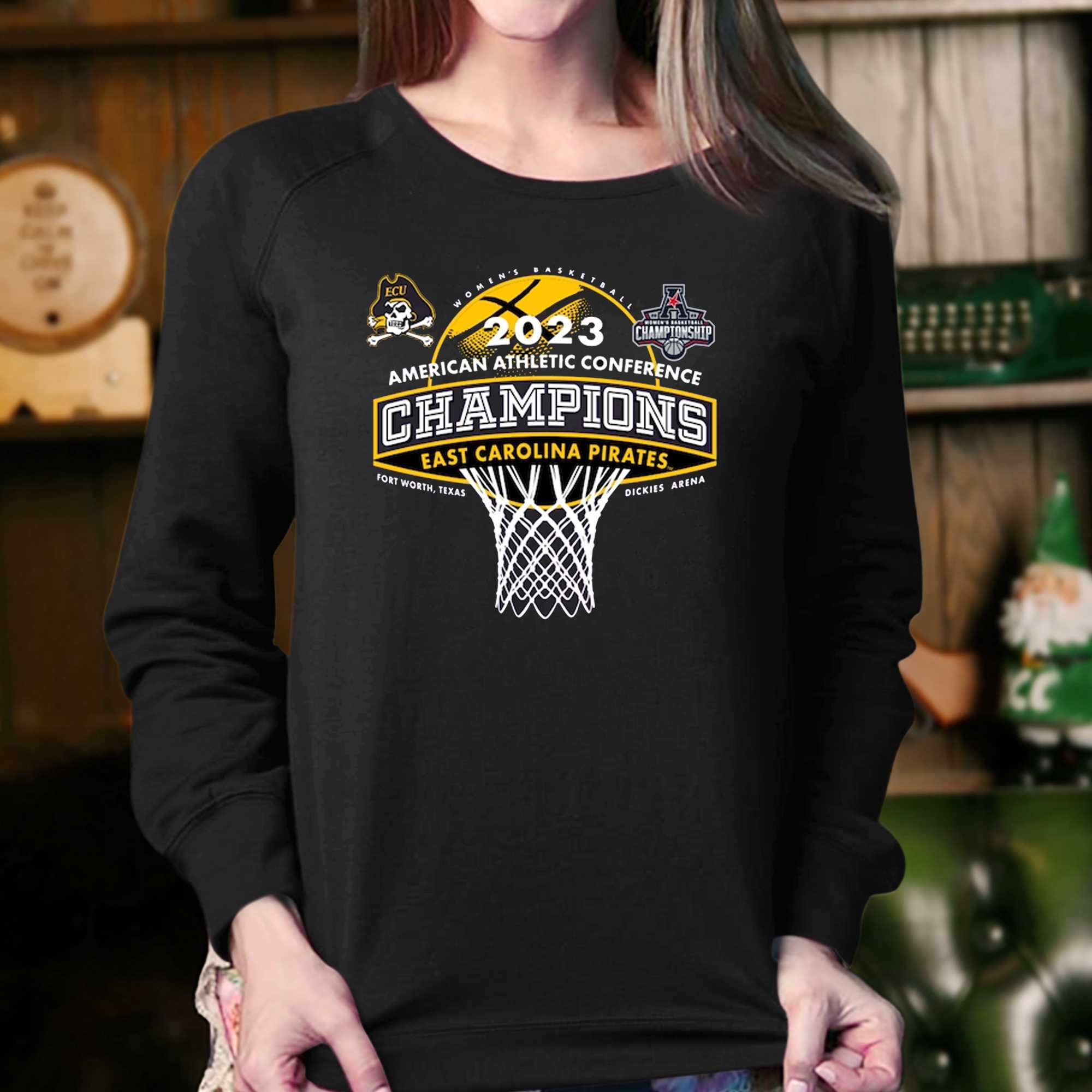 Ecu Pirates 2023 Aac Womens Basketball Conference Tournament Champions Locker Room T-shirt 