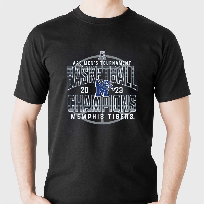 memphis tigers 2023 aac mens basketball conference tournament champions t shirt 1 1