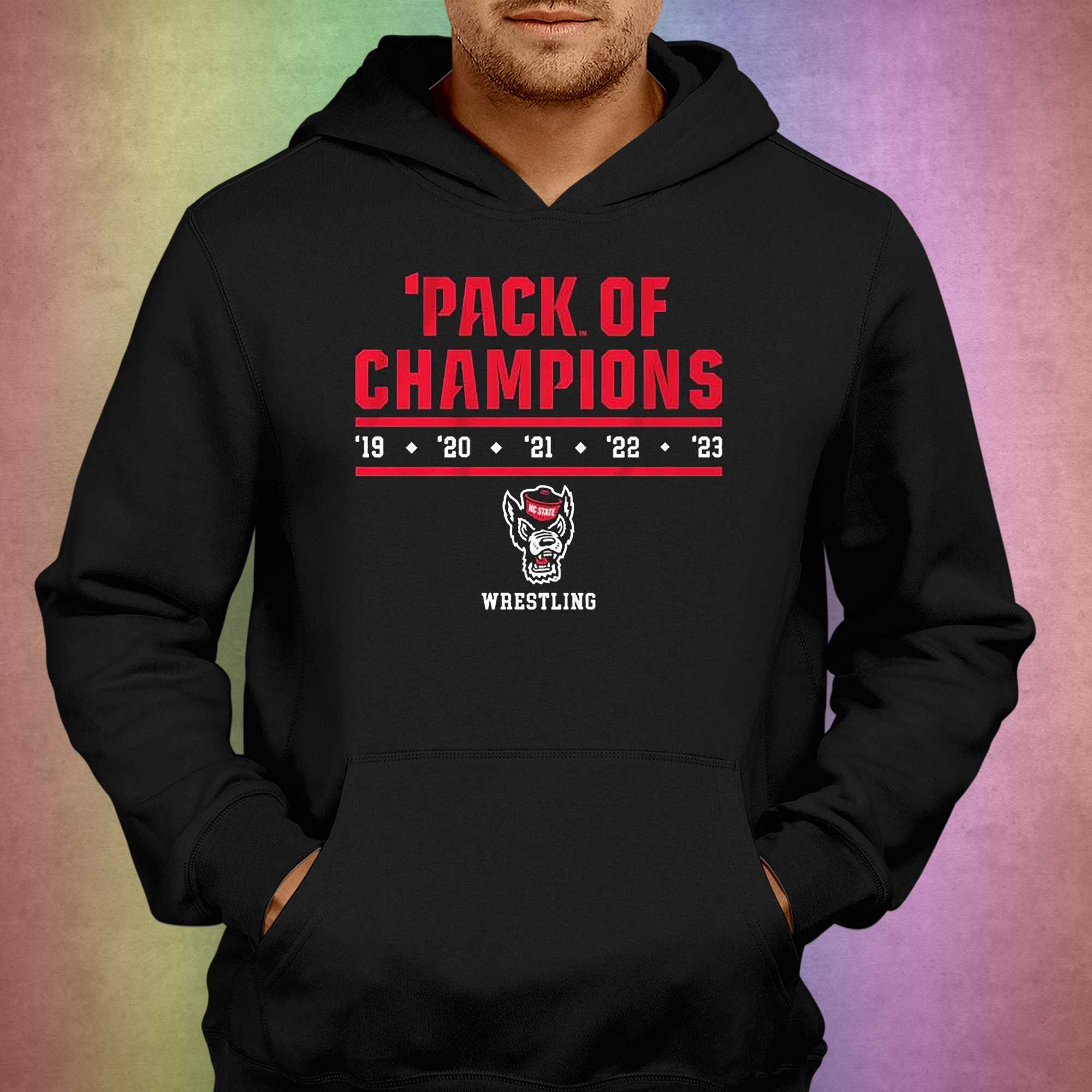 Nc State Wrestling 2023 Pack Of Champions T-shirt 