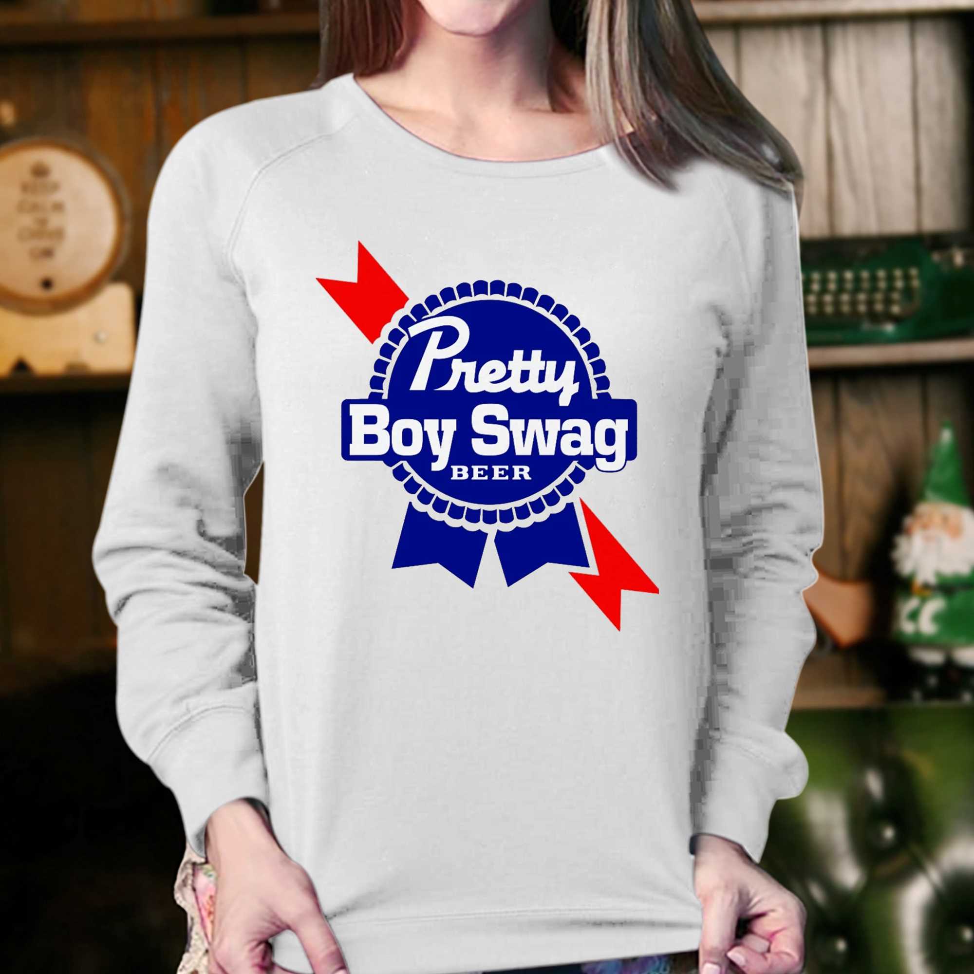 Pretty Boy Swag Beer T-shirt Pabst Blue Ribbon 