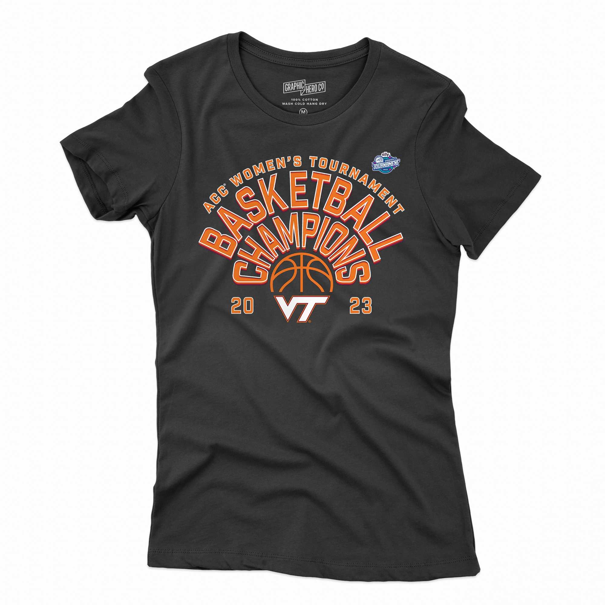 Virginia Tech Hokies Fanatics Branded 2023 Acc Women’s Basketball Conference Tournament Champions T-shirt
